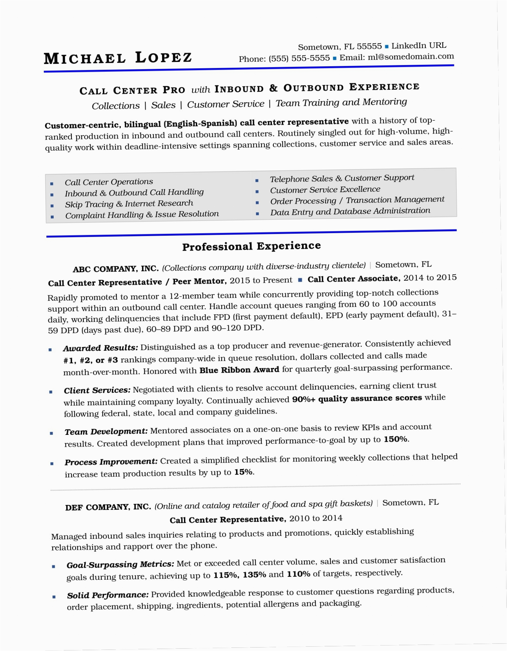 Sample Objective In Resume for Call Center Agent 11 12 Sample Call Center Agent Resume Lascazuelasphilly