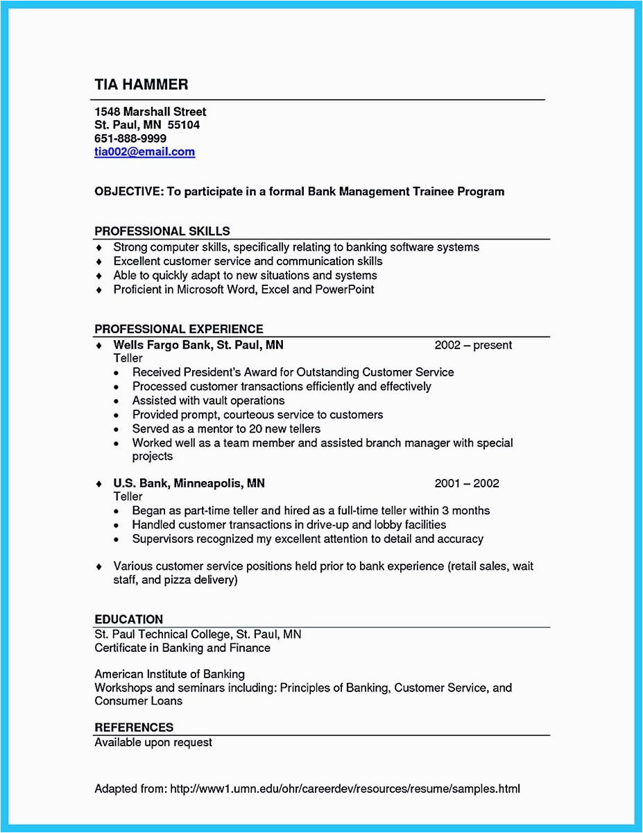 Sample Resume for Bank Teller with Experience Learning to Write From A Concise Bank Teller Resume Sample