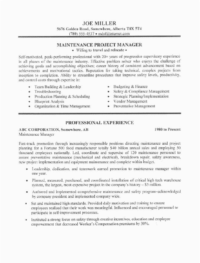 Sample Resume for Building Maintenance Worker √ 20 Building Maintenance Worker Resume