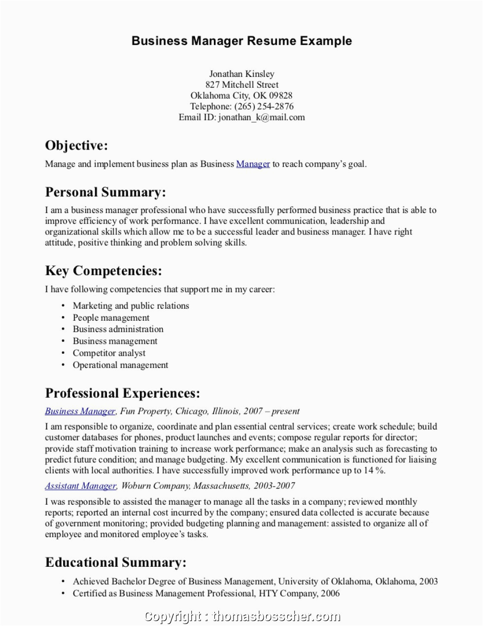 Sample Resume for Business Administration Student Modern Free Business Management Resume Templates Business