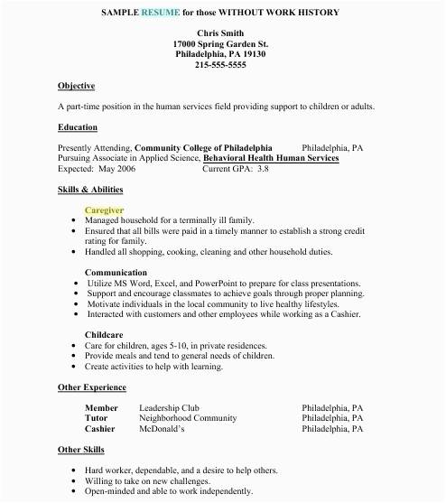 Sample Resume for Caregiver without Experience Caregiver Jobs Example Of Caregiver Resume Samples
