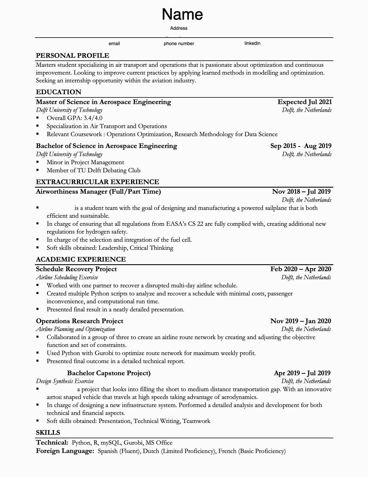 Sample Resume for High School Student Seeking Internship Current Master S Student Seeking An Internship Resumes