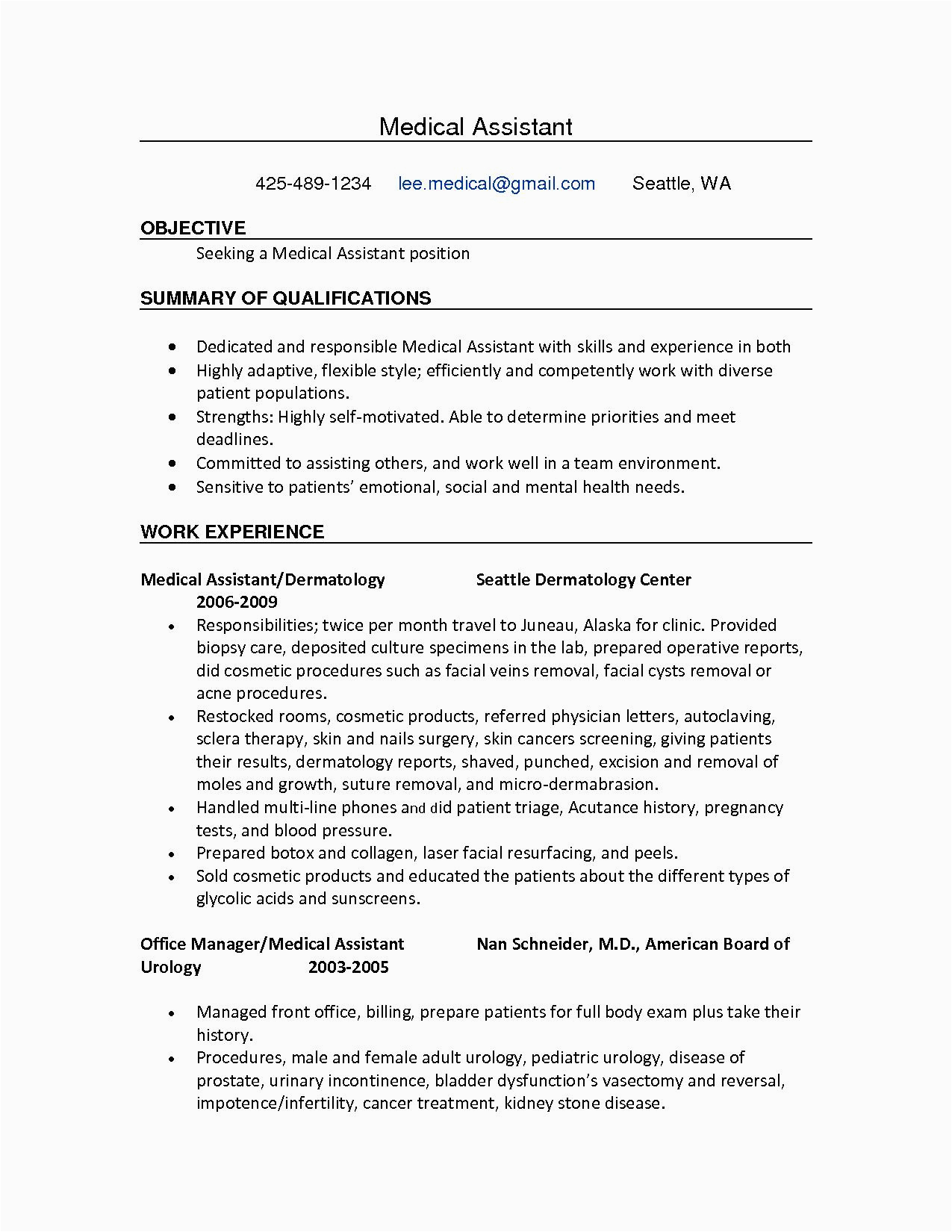 Sample Resume for Medical Receptionist with No Experience Front Desk Jobs with No Experience