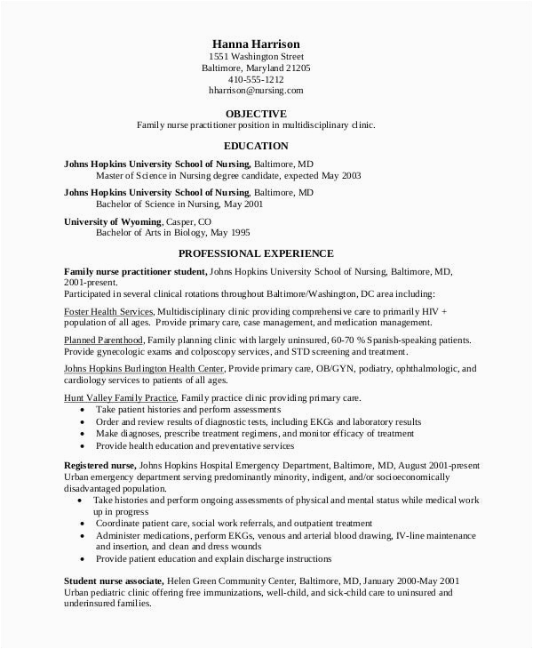 Sample Resume for Nurse Practitioner Student 15 Nurse Resume Templates Pdf Doc