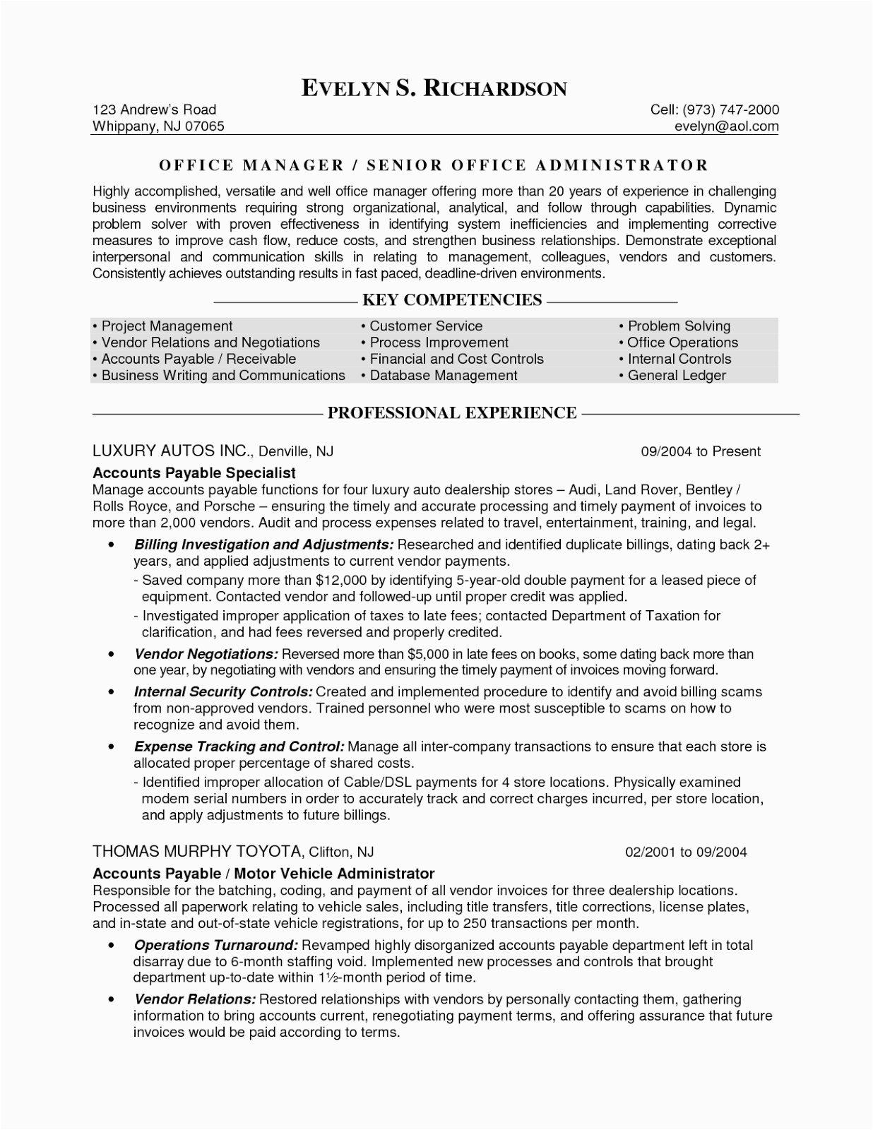 Sample Resume for Office Administration Job Fice Admin Resume Samples