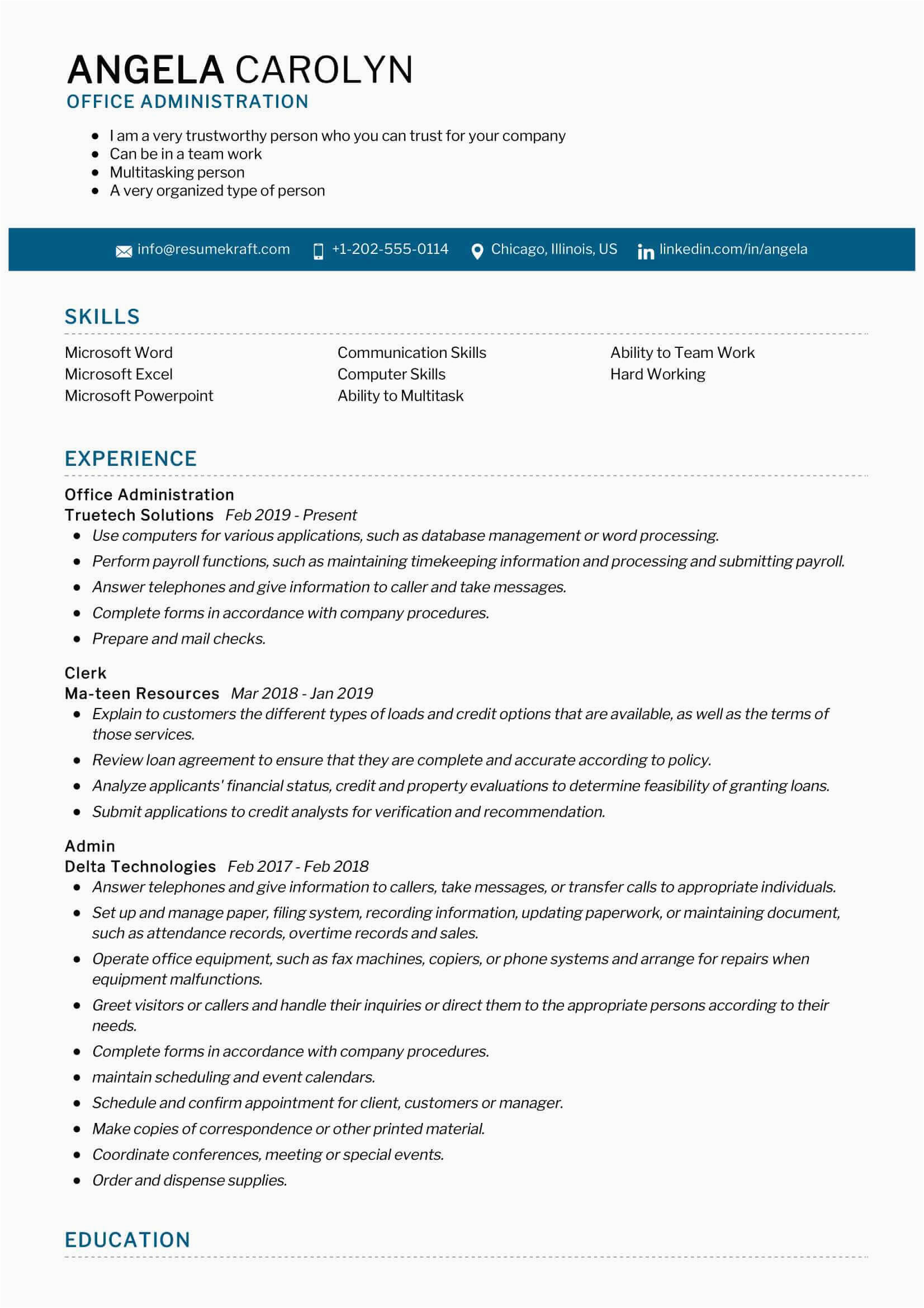 Sample Resume for Office Administration Job Fice Administration Resume Sample 2021