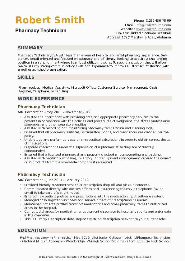 Sample Resume for Pharmacy assistant without Experience Pharmacy assistant Resume No Experience January 2021