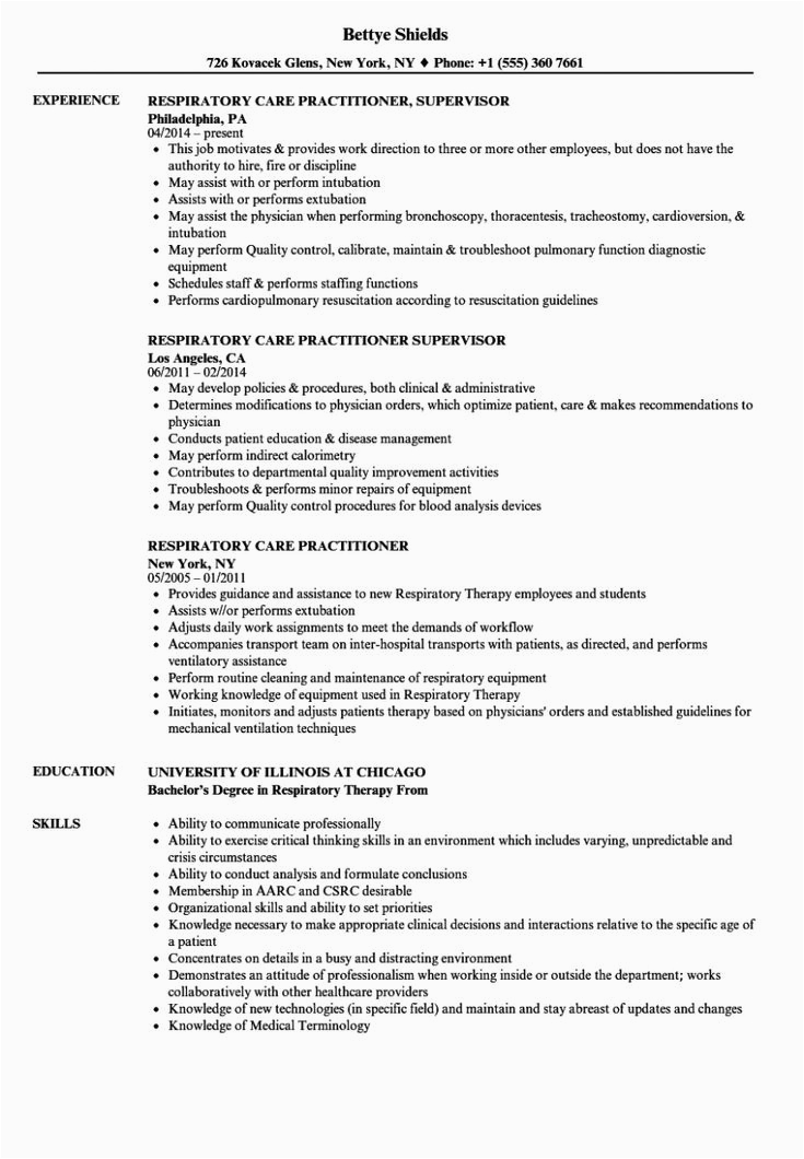 Sample Resume for Respiratory therapist Student 14 Pupil Respiratory therapist Resume