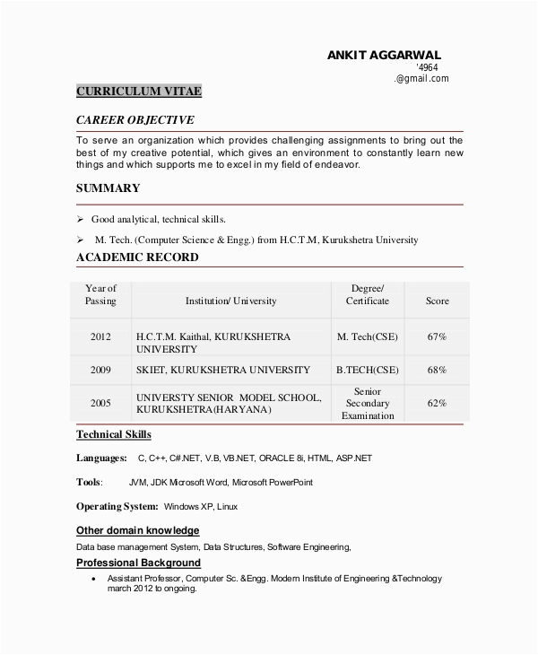Sample Resume Objective for software Engineer Free 10 Sample Objective for Resume Templates In Ms Word