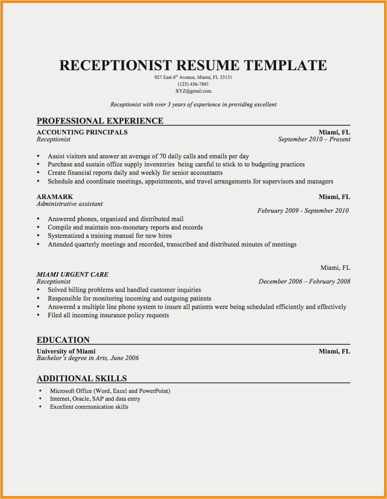 Sample Resume Objectives for Medical Receptionist 11 12 Resume Receptionist Sample Lascazuelasphilly