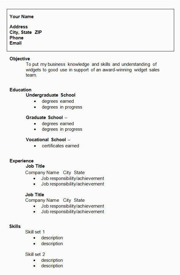 Simple Resume Template for College Students College Student Basic Resume Best Resume Examples
