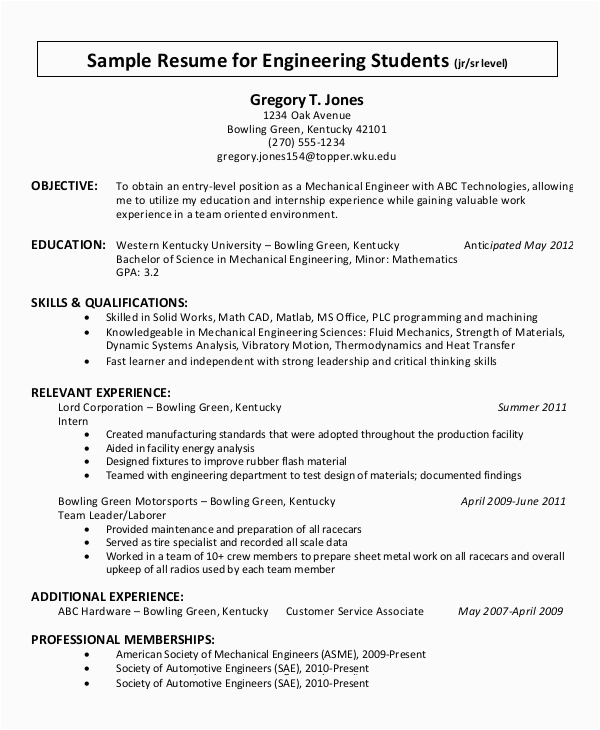 Simple Resume Template for College Students Free 9 Simple Resume Examples In Ms Word