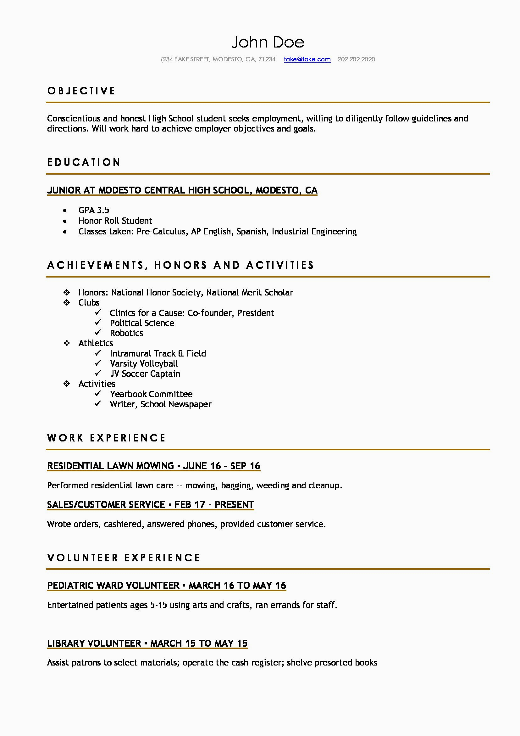 Simple Resume Template for High School Students College Student Resume Template Fresh High School Resume