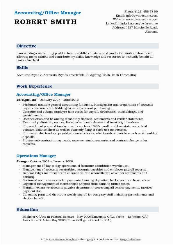 Accounting and Offcie Manager Resume Sample Accounting Fice Manager Resume Samples