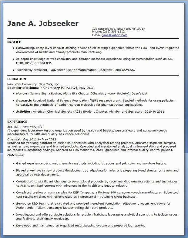 Auburn University Bachelor Of Chemical Engineering Resume Samples Entry Level Chemistry Resume Sample Resume Downloads