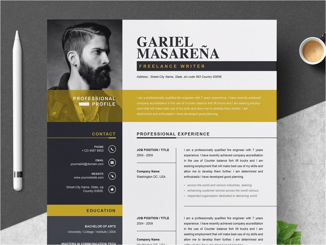 Best Creative Resume Templates Free Download Professional Word Resume Cv Template by anda Lia On Dribbble