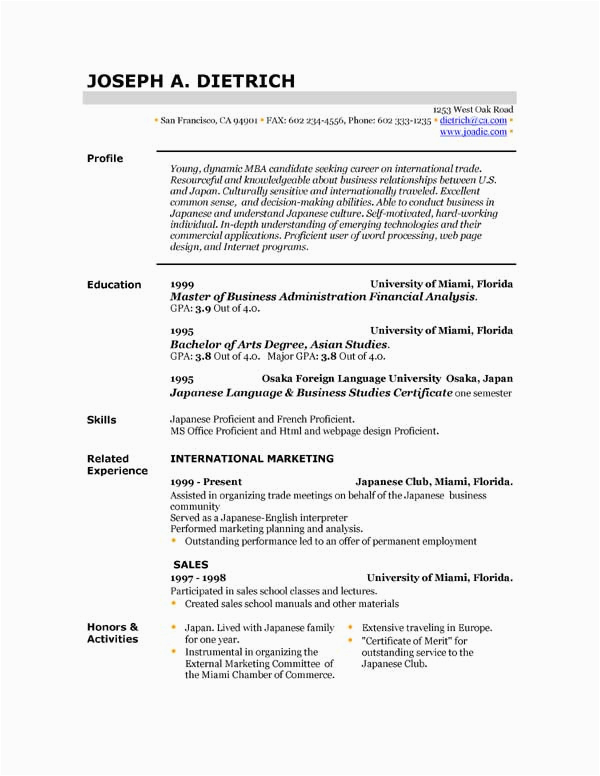 Best Resume Template 2022 Free Download Free Resume Template Downloads