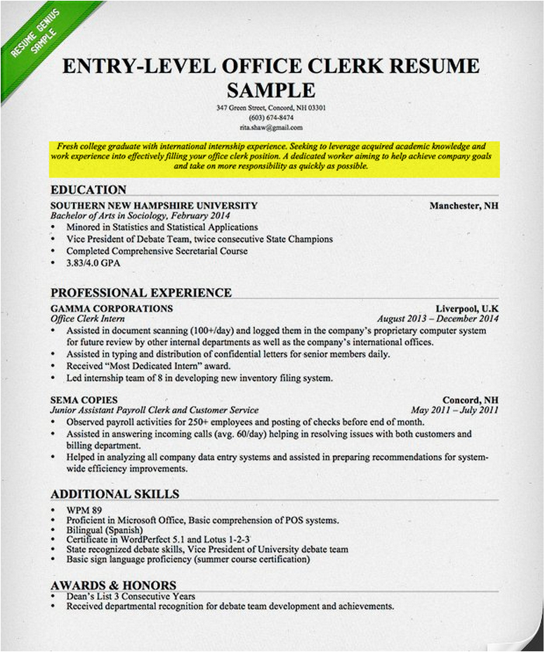 Career Objective In A Resume Sample How to Write A Career Objective A Resume