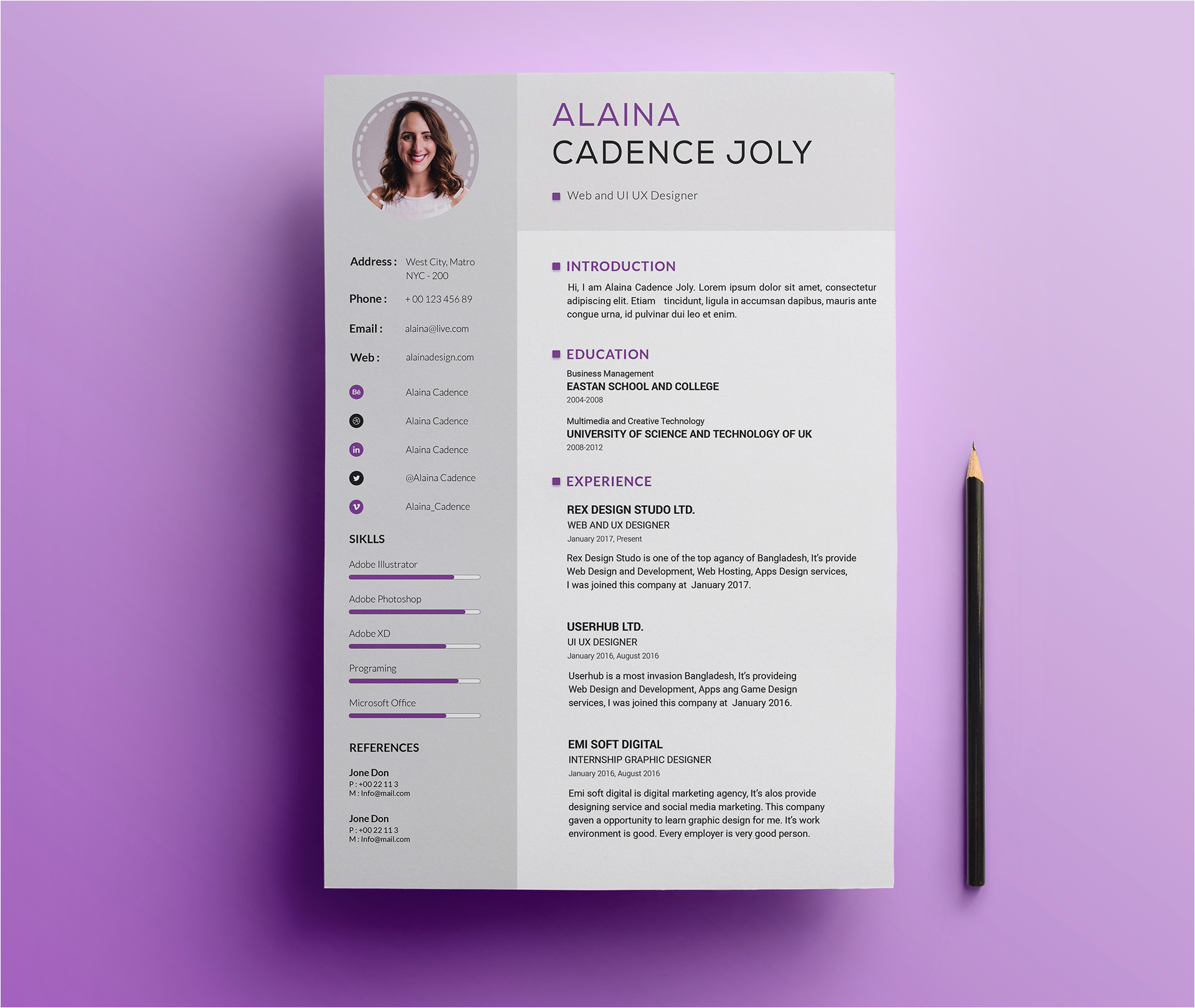 Clean Cv Resume Template Free Download Clean Professional Resume Template Free Resumekraft