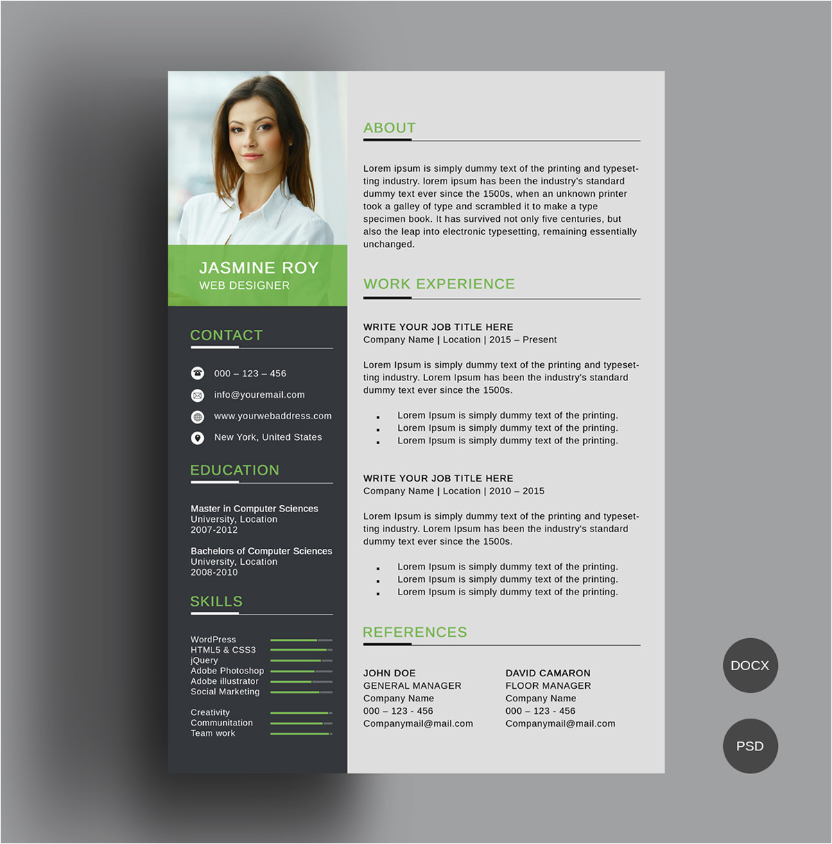 Clean Cv Resume Template Free Download Free Clean Cv Resume Template On Behance