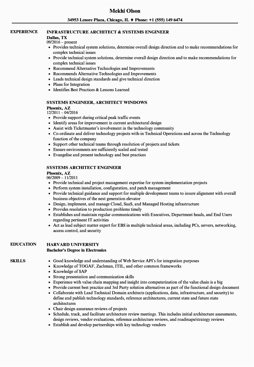 Computer Systems Engineers Architects Resume Sample Systems Architect Engineer Resume Samples