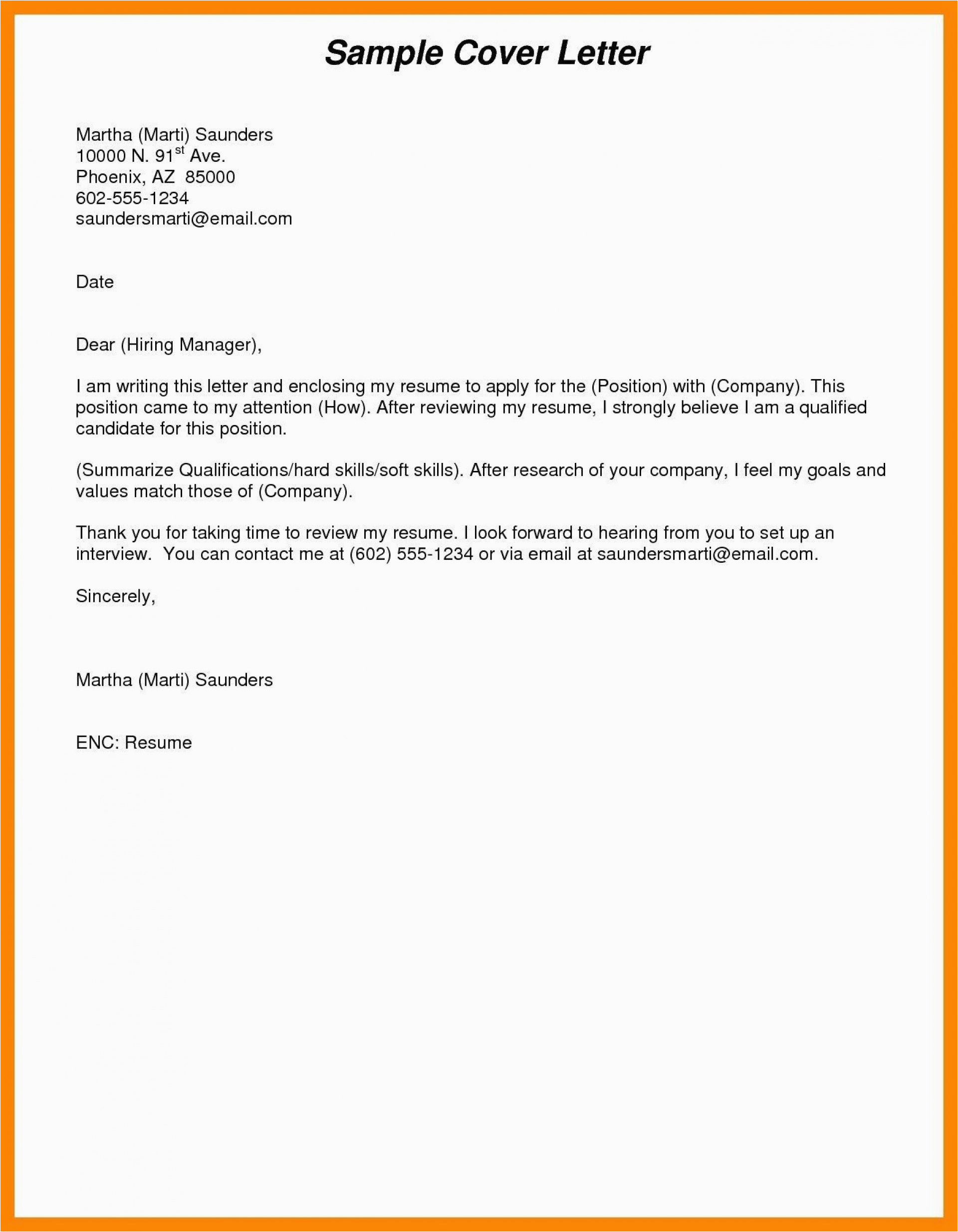 Cover Letter Sample for Sending Resume Email to Send Resume and Cover Letter for Your Needs