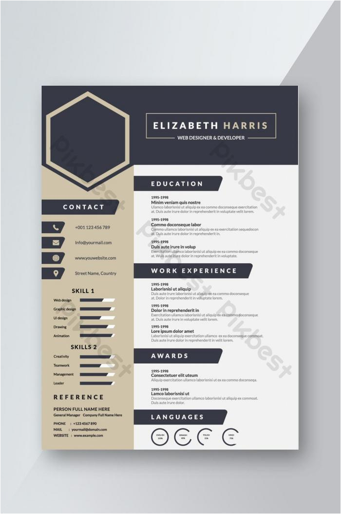 Creative Resume Design Templates Free Download Navy Blue Creative Resume Cv Template Design for Interview