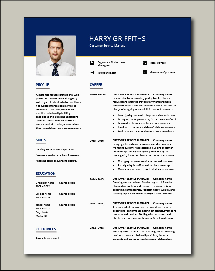 Customer Service Manager Resume Templates Samples Customer Service Manager Resume Sample Template Client