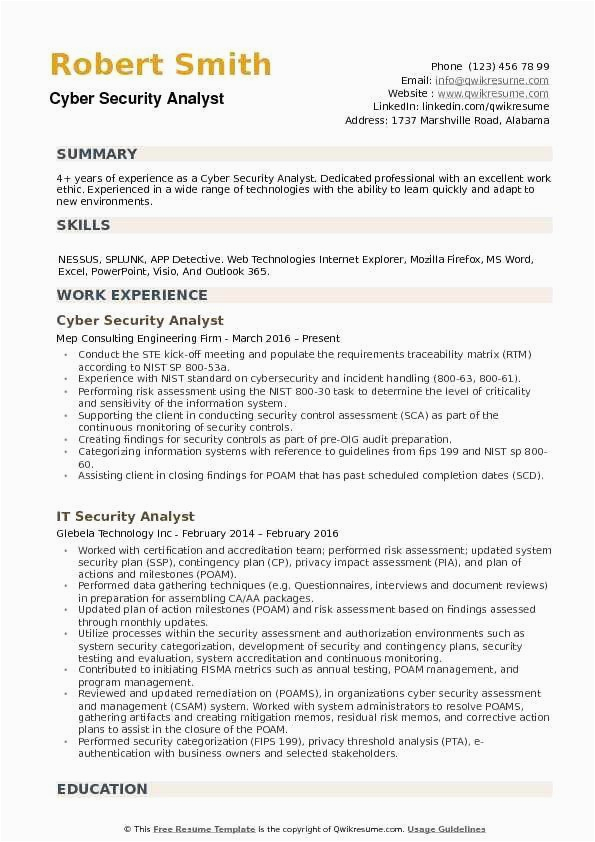 Cybersecurity Resume Sample with No Experience Entry Level Cyber Security Resume with No Experience Inspirational