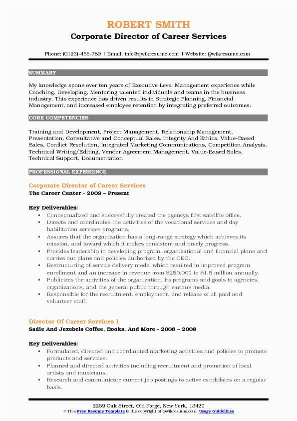 Director Of Career Services Resume Sample Director Of Career Services Resume Samples
