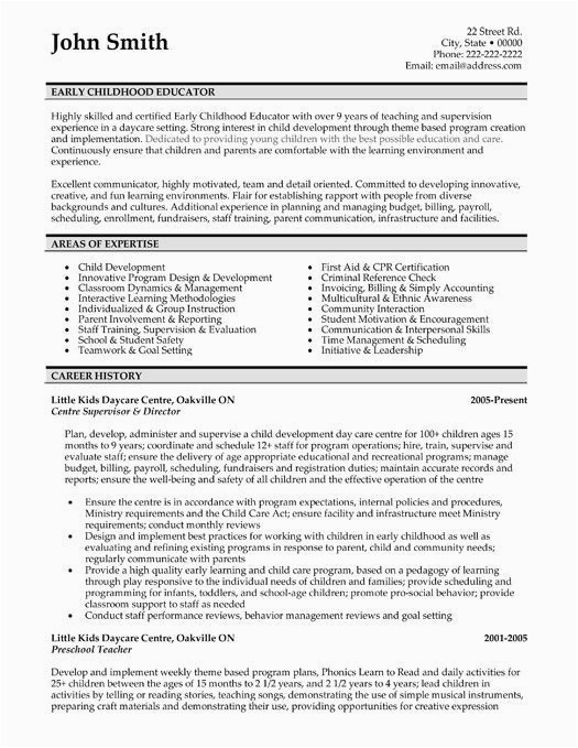Early Childhood Educator assistant Resume Sample Early Childhood assistant Resume Sample