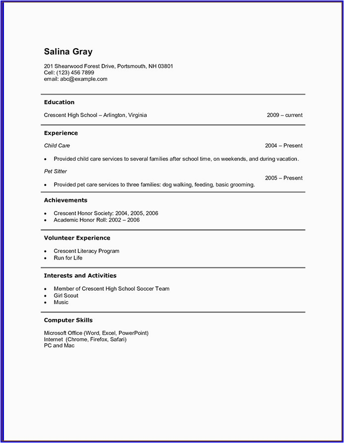 Easy Resume Template for High School Students Beginner High School Resume Templates Resume Resume