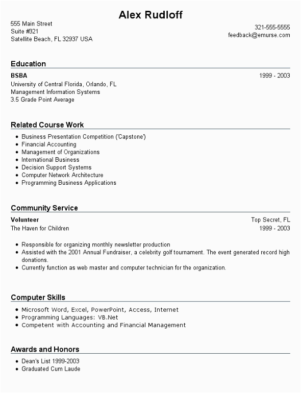 First Resume Template with No Work Experience Resume for First Job No Experience