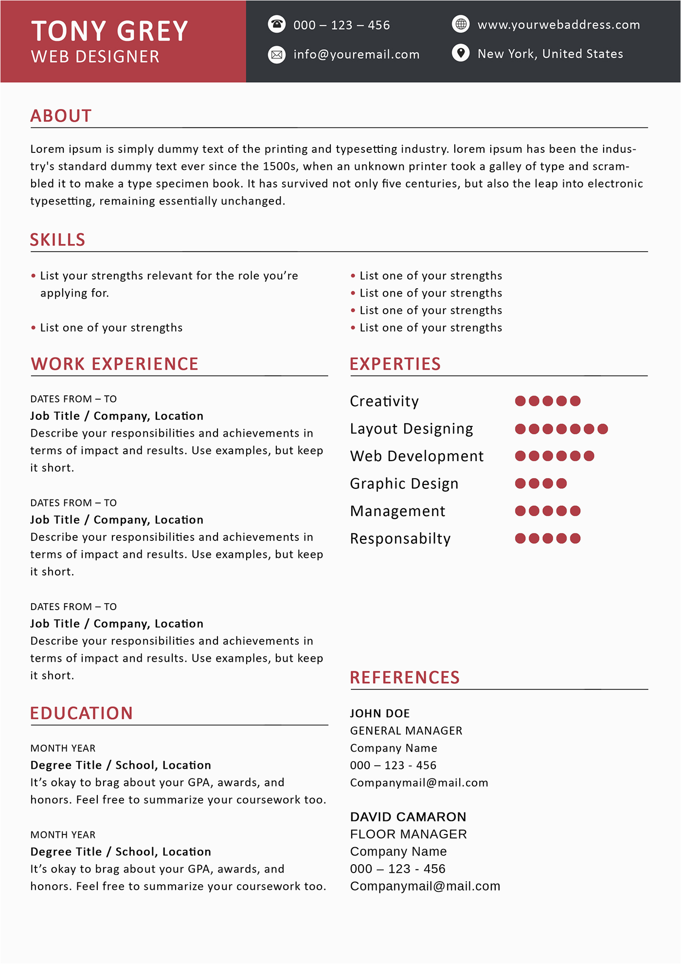 Free Quick and Easy Resume Template Free Simple Resume Template with Cover Letter On Behance
