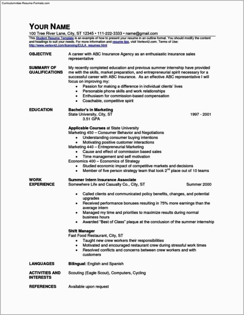 Free Quick and Easy Resume Template Quick Resume Templates