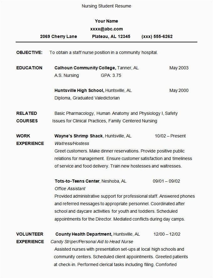 Free Resume Samples for It Students 24 Student Resume Templates Pdf Doc