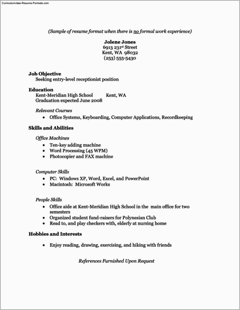 Free Resume Templates with No Work Experience Resume Templates No Work Experience