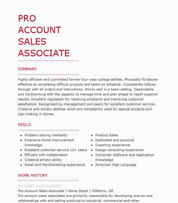 Home Depot Sales associate Resume Sample Pro Desk associate Resume Example Home Depot