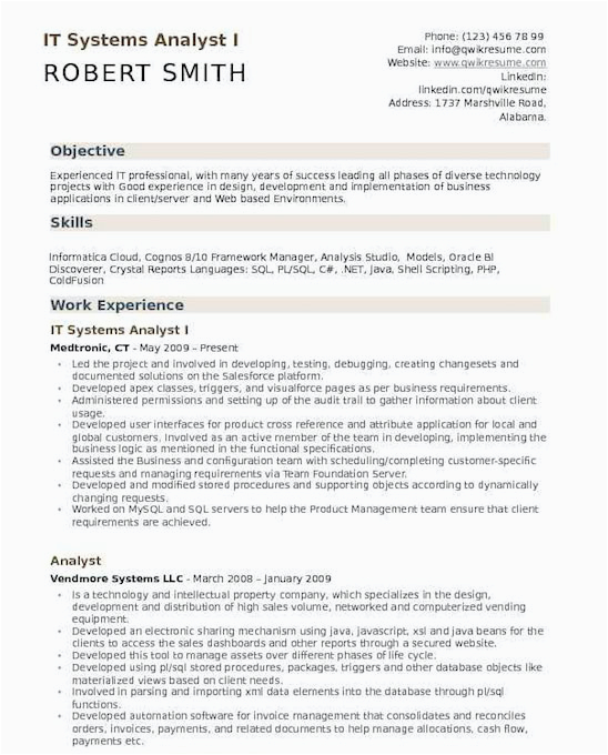 Management Systems Analyst Resume Sample Example Create An Effective System Analyst Resume to Succeed In Your Job Search