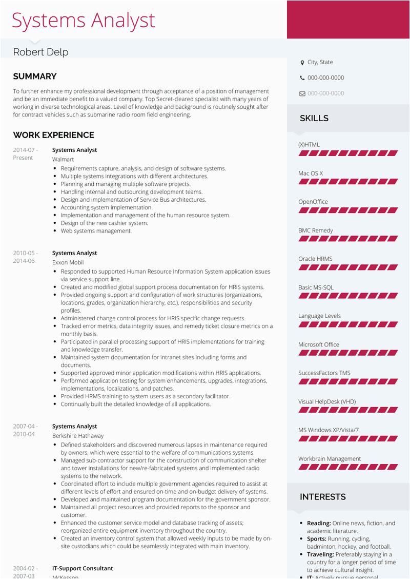 Management Systems Analyst Resume Sample Example System Analyst Resume Samples [ 3 Examples]