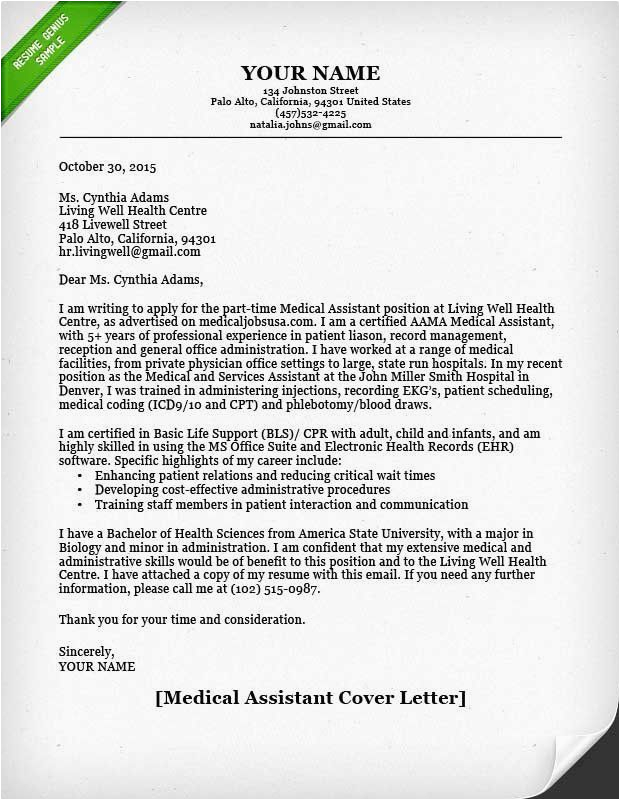 Medical Technologist Resume and Cover Letter Templates 40 Medical assistant Cover Letter Templates In 2020