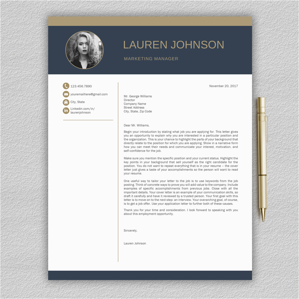 Modern Resume and Cover Letter Template Modern Cv Cover Letter Template Line Cover Letter Library