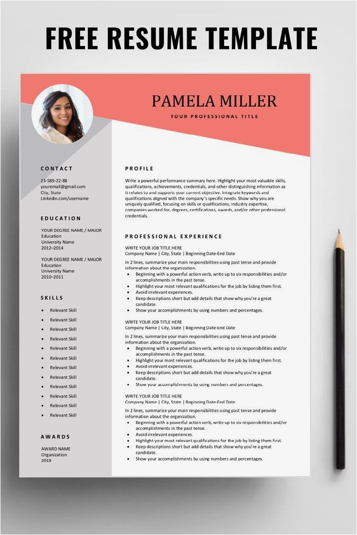 Modern Resume Template with Photo Free Download 25 Cv Resume Template Clean Amazing In 2020