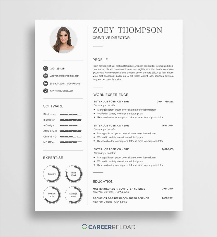 Modern Resume Template with Photo Free Download Download Free Modern Resume Template for Shop