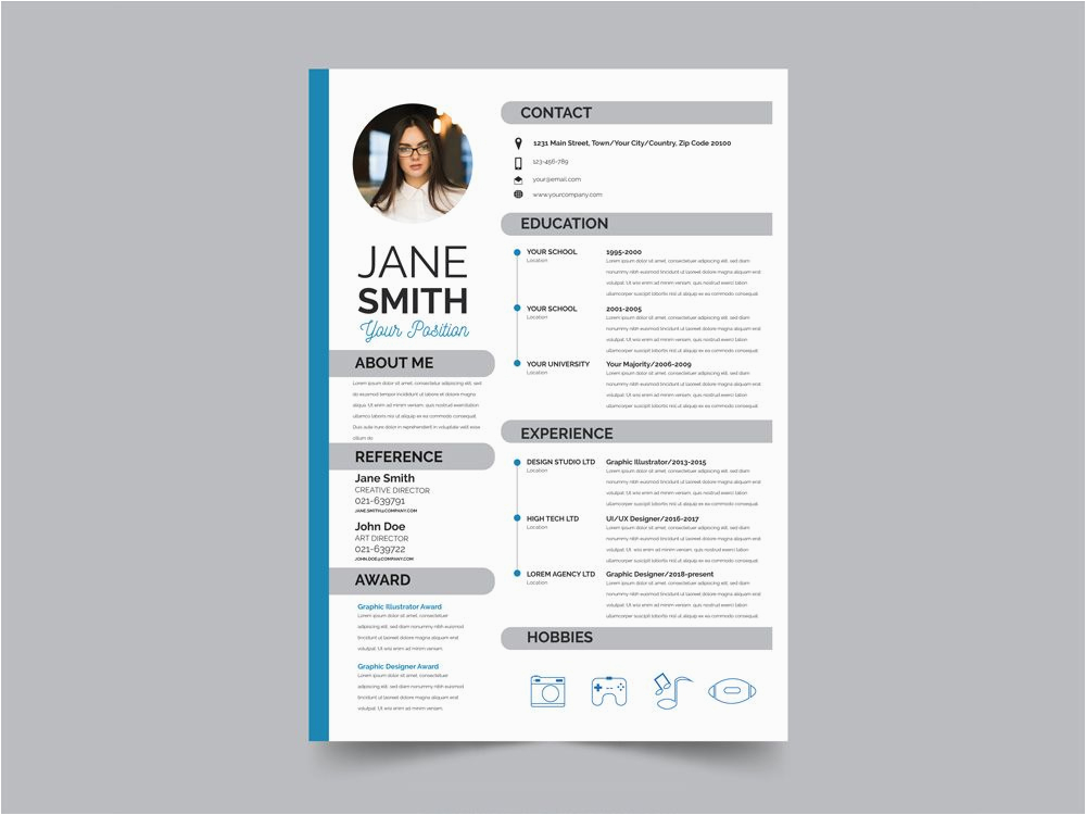 Modern Resume Template with Photo Free Download Free Modern Flat Resume Template