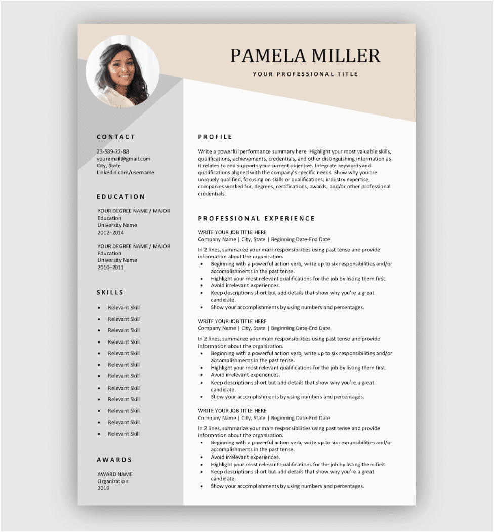 Modern Resume Template with Photo Free Download Modern Resume Template Download for Free