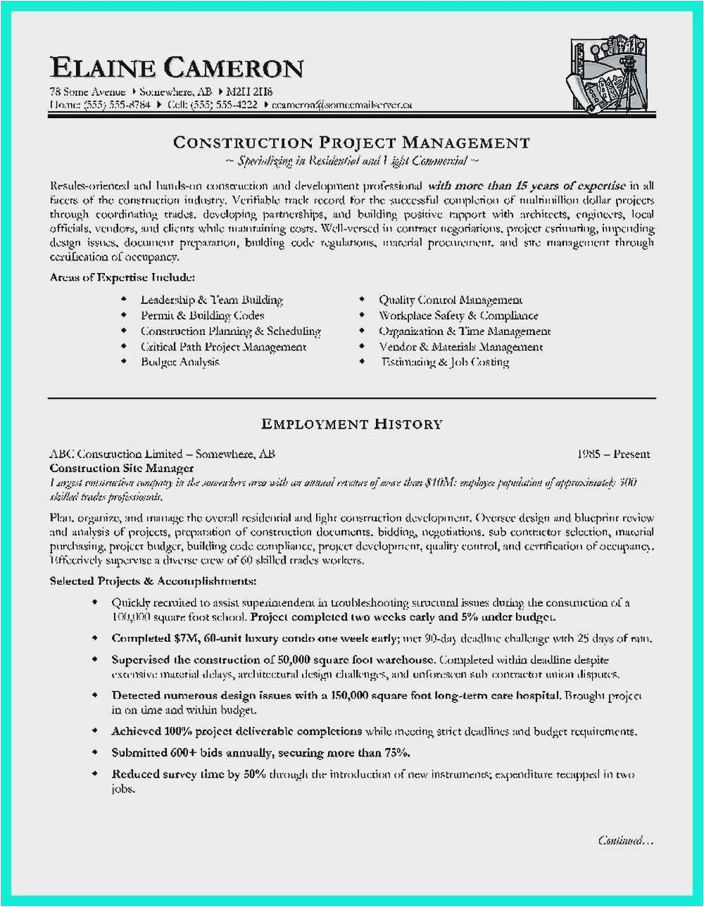 Project Manager Resume Template Free Download Project Manager Resumes Samples 54 Examples