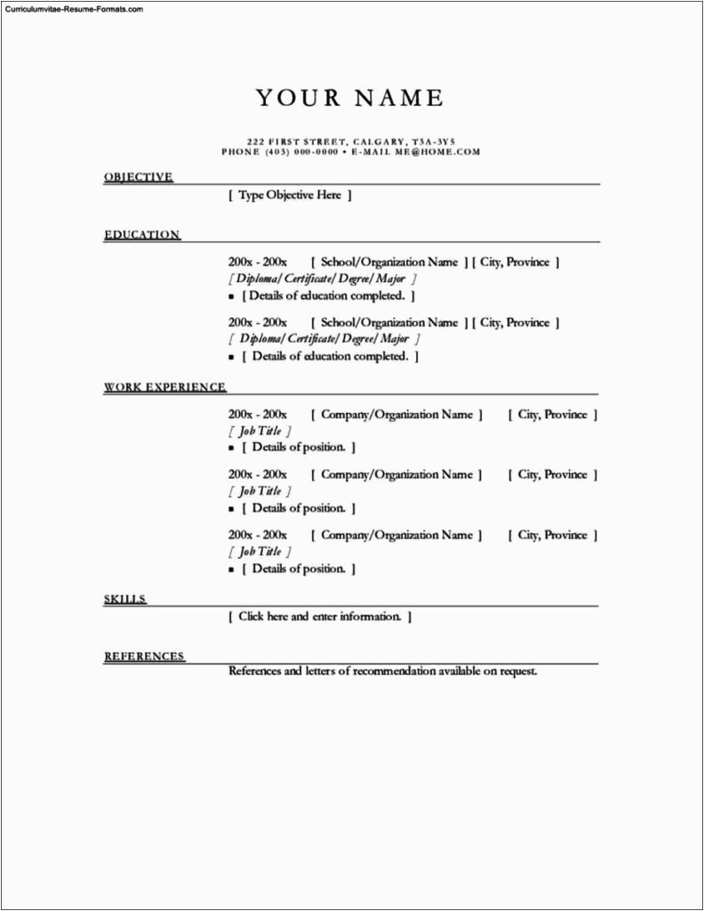 Quick and Easy Resume Template Free Quick and Easy Resume Template