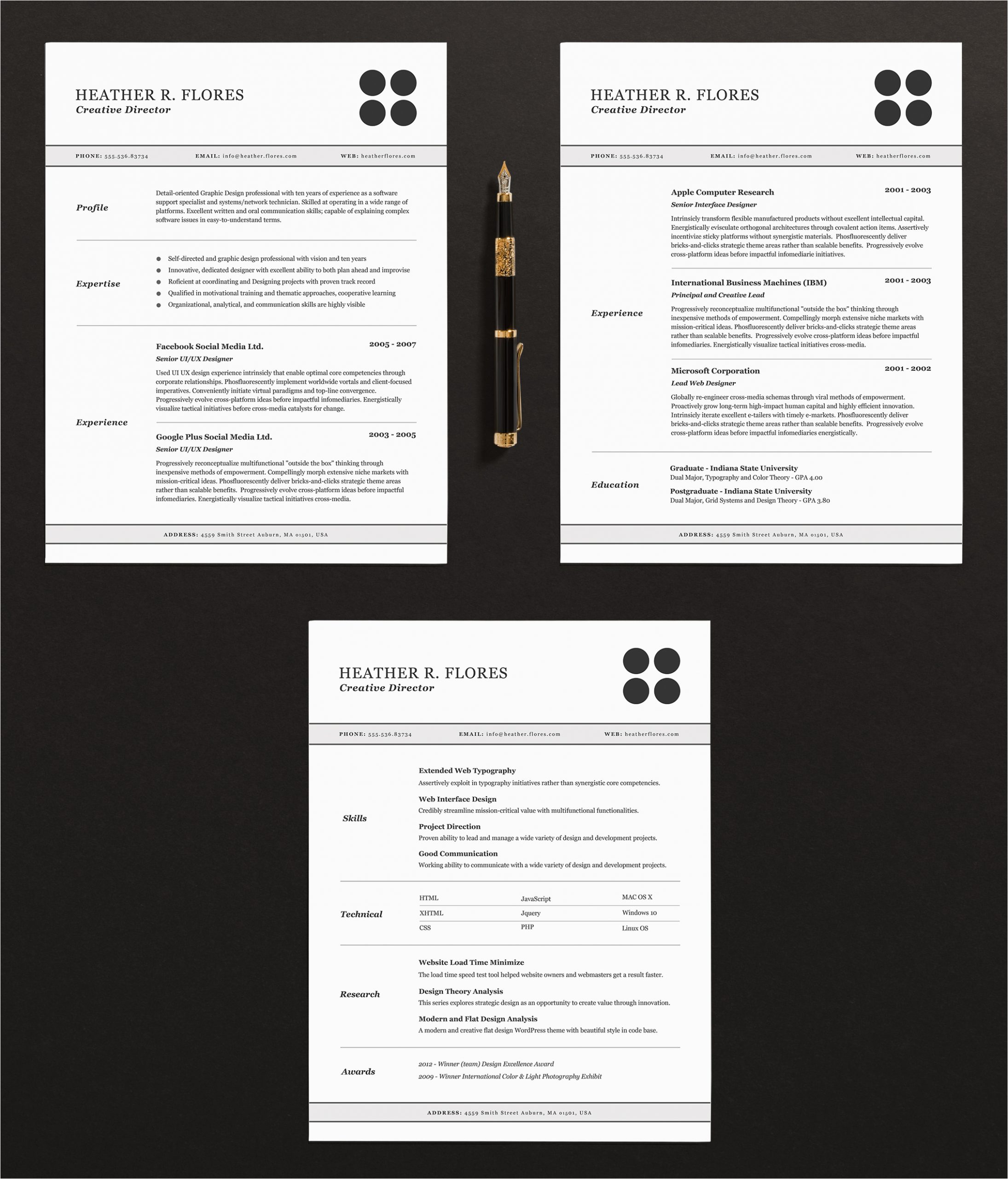 Resume and Cv Templates for Pages 3 Pages Resume Cv Template Full Set Resume Templates On