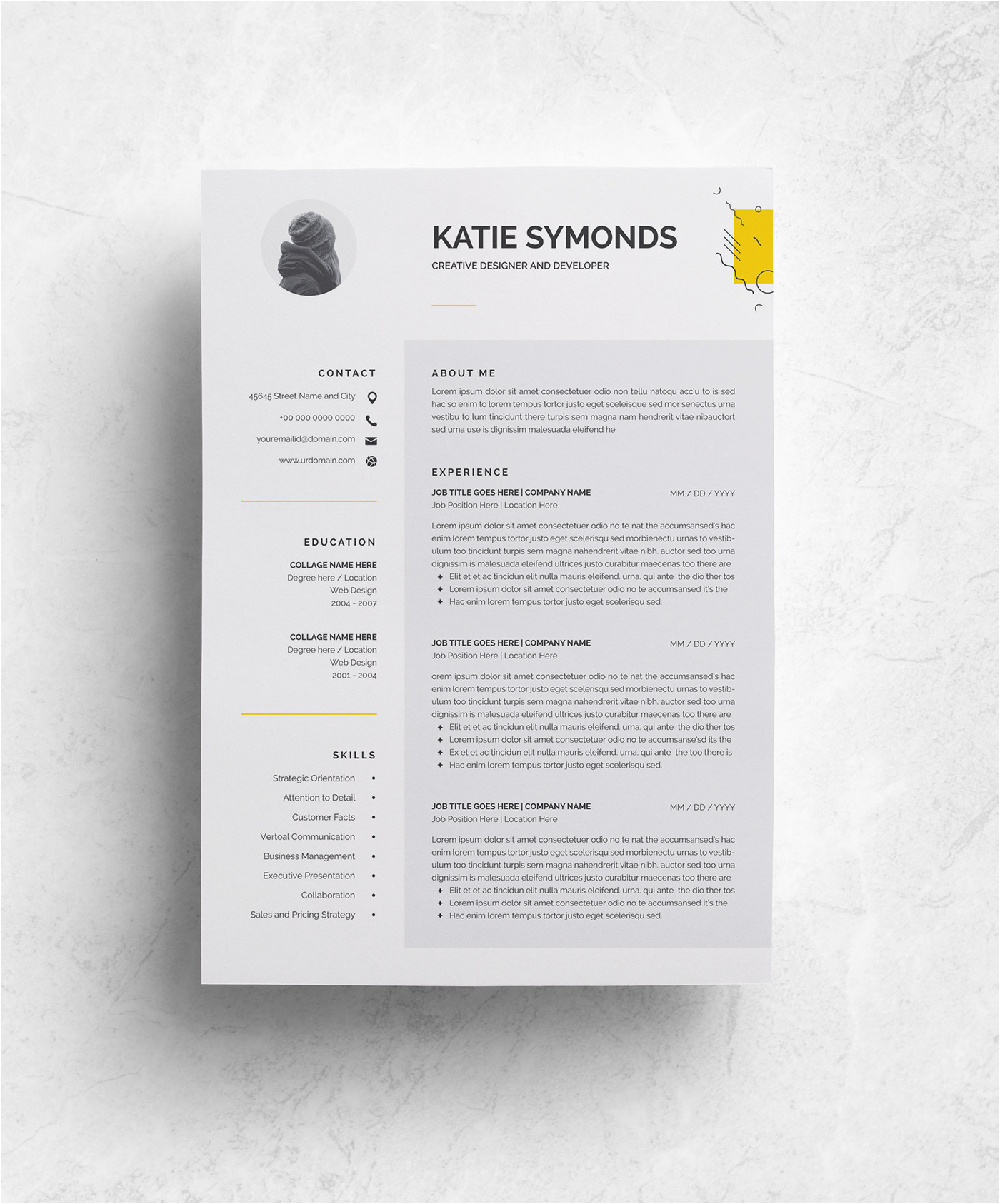 Resume and Cv Templates for Pages 3 Pages Resume Template Cv On Behance